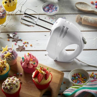 Russell Hobbs Food Collection Electric Hand Mixer with 6 Speeds,125W, White