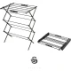 Swan Stealth Ultra-Compact 3 Tier Concertina Airer with 10m of Drying Space, Multiple Heights, Foldable Design, 15kg Weight Capacity, Black