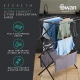 Swan Stealth Ultra-Compact 3 Tier Concertina Airer with 10m of Drying Space, Multiple Heights, Foldable Design, 15kg Weight Capacity, Black