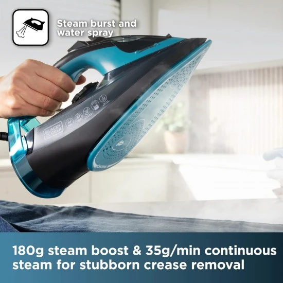 Shop quality BLACK + DECKER  Steam Iron with Ceramic Soleplate, 2600W, Black and Aqua in Kenya from vituzote.com Shop in-store or online and get countrywide delivery!