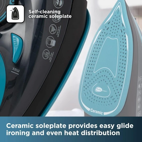 Shop quality BLACK + DECKER  Steam Iron with Ceramic Soleplate, 2600W, Black and Aqua in Kenya from vituzote.com Shop in-store or online and get countrywide delivery!
