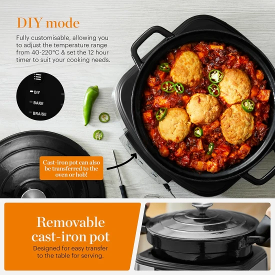 Shop quality Good Food Electrical Dutch Oven with 12 Cooking Pre-sets, 1500W, Black & Stainless Steel in Kenya from vituzote.com Shop in-store or online and get countrywide delivery!
