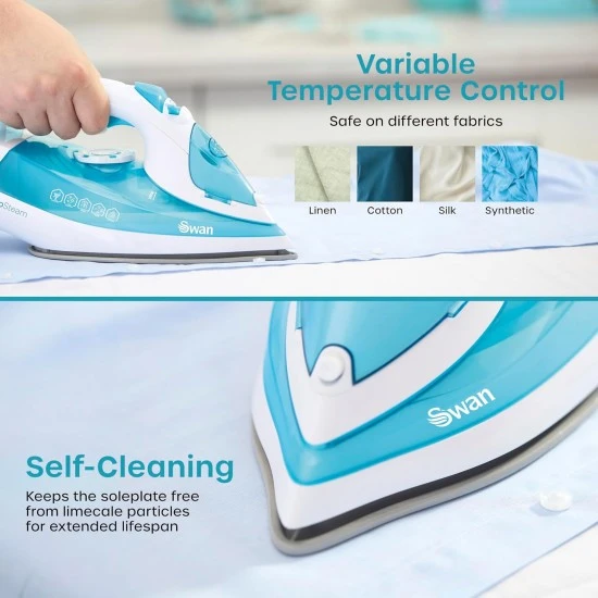 Shop quality Swan Steam Iron with Ceramic Soleplate, 2600W, White and Aqua in Kenya from vituzote.com Shop in-store or online and get countrywide delivery!