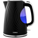 Tower Sonar Textured Kettle with Large Viewing Window & Blue Light, 360 Degree Base, 3000W, 1.7L, Black