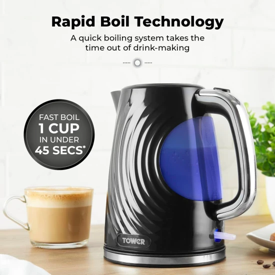 Shop quality Tower Sonar Textured Kettle with Large Viewing Window & Blue Light, 360 Degree Base, 3000W, 1.7L, Black in Kenya from vituzote.com Shop in-store or online and get countrywide delivery!