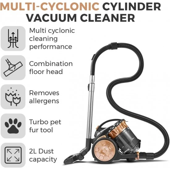 Shop quality Tower Multi-Cyclonic Bagless Cylinder Vacuum Cleaner with Pet Tool, 2L Capacity, 700W, Rose Blush Gold in Kenya from vituzote.com Shop in-store or online and get countrywide delivery!