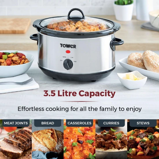Shop quality Tower Slow Cooker with 3 Heat Settings and Removable Dishwasher Safe Pot, 3.5 Litre, Stainless Steel in Kenya from vituzote.com Shop in-store or online and get countrywide delivery!