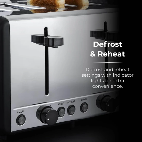 Shop quality Tower Sera 4 Slice Toaster with 6 Browning Levels, Removable Crumb Tray, Defrost/Reheat/Cancel Functions, 1800W, Black in Kenya from vituzote.com Shop in-store or online and get countrywide delivery!