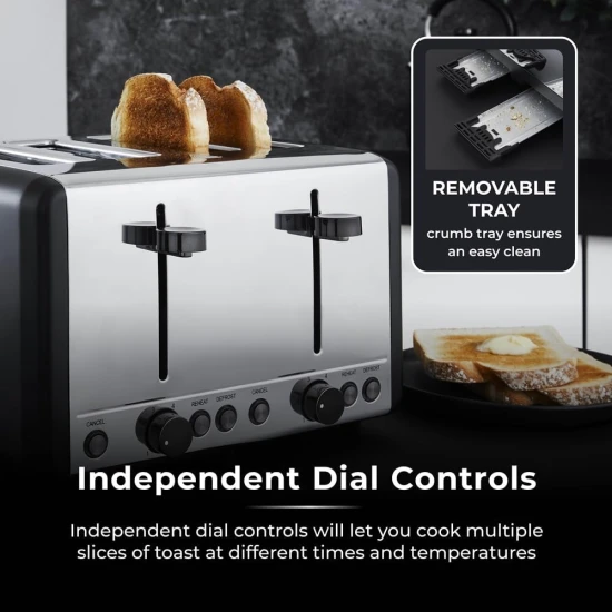Shop quality Tower Sera 4 Slice Toaster with 6 Browning Levels, Removable Crumb Tray, Defrost/Reheat/Cancel Functions, 1800W, Black in Kenya from vituzote.com Shop in-store or online and get countrywide delivery!