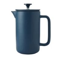 La Cafetière Arezzo 8 Cup Cafetière, Large French Press Coffee Maker, 1L Ceramic Stoneware Heat Resistant Cafetière with Easy-Grip Plunger, Ideal for Loose Tea and Ground Coffee, Navy
