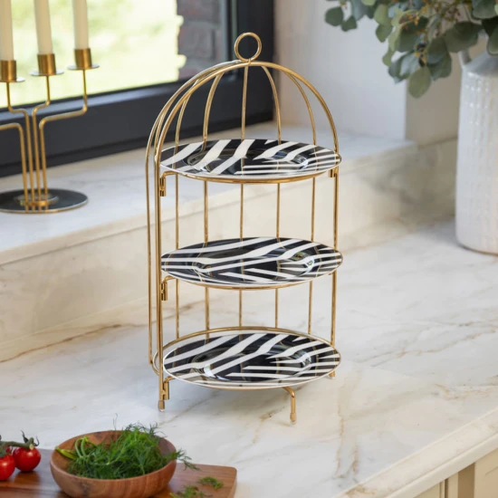 Artesà 3 Tier Afternoon Tea Cake Bird Cage Stand, 22 x 42cm