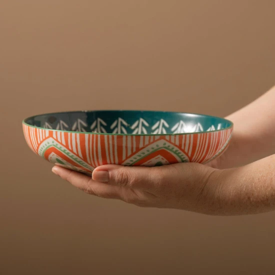 Mikasa Folk Pattern Stoneware Bowl, 900ml, 21 x 5cm