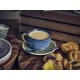 Neville Terra Porcelain Aqua Blue Coffee Cup, 280ml / 28.5cl/ 10oz