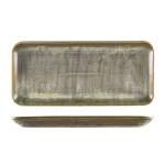 Neville Genware Terra Porcelain Matt Grey Narrow Rectangular Platter 36 x 16.5cm