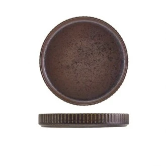Neville Genware Terra Porcelain Black Fluted Presentation Plate 26cm