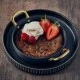 Neville Genware Terra Porcelain Black Fluted Presentation Plate 26cm
