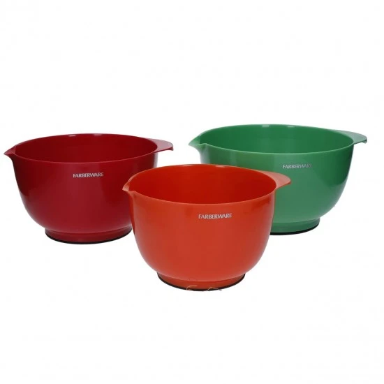 Farberware Small, Medium and Large Mixing Bowl Set, Plastic (3 Pieces) Farberware Small, Medium and Large Mixing Bowl Set, Plastic (3 Pieces)