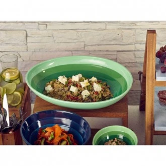 Neville Genware Shoots Green Atlantis Melamine Oval Bowl, 4Litre