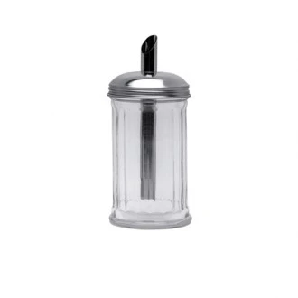 Neville Genware Sugar Pourer Clear Glass Base S/ St. Tube Top 7.5 x 17cm (Dia x H) - 35cl/12oz
