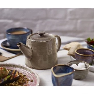 Neville Genware Terra Porcelain Grey Teapot, 50cl/ 17.6oz 