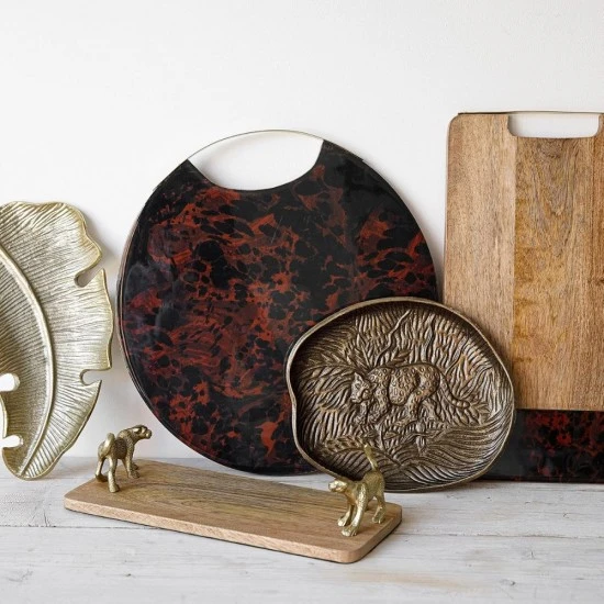 Shop quality Artesà Oval Serving Platter, Rustic Embossed Metal Plate with Leopard Design, 24 x 21cm in Kenya from vituzote.com Shop in-store or online and get countrywide delivery!