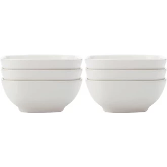 Maxwell & Williams Tapas Dishes, Square Porcelain Tapas Bowls, 10cm (4"), Set of 6, White