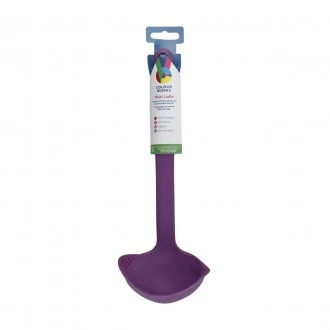Colourworks Silicone Ladle with Pouring and Straining Lips, Purple