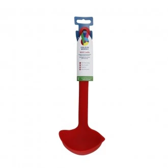 Colourworks Silicone Ladle with Pouring and Straining Lips, Red