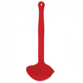 Colourworks Silicone Ladle with Pouring and Straining Lips, Red