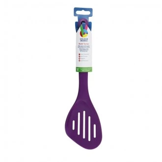 Colourworks Slotted Silicone Turner, Purple
