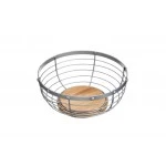 Industrial Kitchen Vintage-Style Metal / Wooden Fruit Bowl, 28 x 12 cm (11" x 5") - Grey