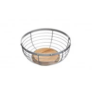 Industrial Kitchen Vintage-Style Metal / Wooden Fruit Bowl, 28 x 12 cm (11" x 5") - Grey