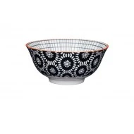 Kitchen Craft Black Swirl Centred Ceramic Bowl, 16cm