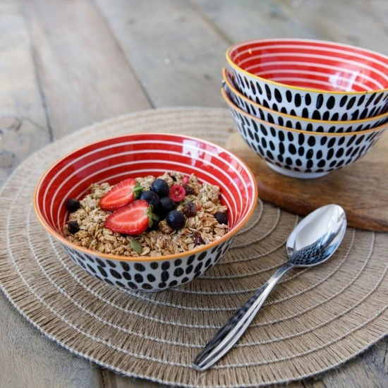 Shop quality Kitchen Craft Red Swirl and Black Spots Ceramic Bowl, 16cm in Kenya from vituzote.com Shop in-store or online and get countrywide delivery!
