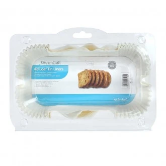Kitchen Craft Pack of Forty 1lb Loaf Tin Liners, 16.5 x 8.5 cm