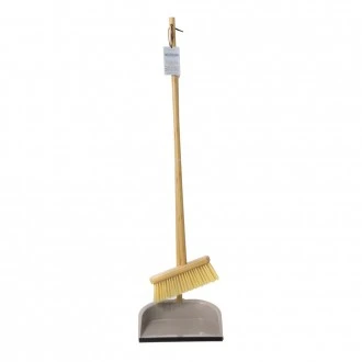 Living Nostalgia Vintage-Style Long-Handled Dustpan and Brush Set, 25.5 x 23 x 99 cm
