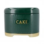 Lovello Cake Storage Tin with Lid, Hunter Green & Gold