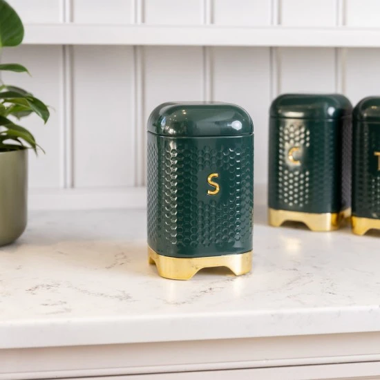 Shop quality LOVELLO Sugar Storage Canister with Lid, Hunter Green & Gold, 11.5 x 11.5 x 19.5cm in Kenya from vituzote.com Shop in-store or online and get countrywide delivery!