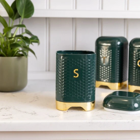 Shop quality LOVELLO Sugar Storage Canister with Lid, Hunter Green & Gold, 11.5 x 11.5 x 19.5cm in Kenya from vituzote.com Shop in-store or online and get countrywide delivery!