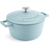 MasterClass Cast Aluminium Casserole Dish, 2.5L, Sky Blue