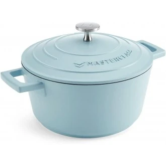 MasterClass Cast Aluminium Casserole Dish, 2.5L, Sky Blue