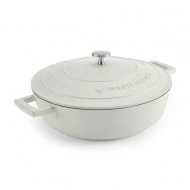 MasterClass Cast Aluminium Shallow Casserole Dish, 4L, Cream