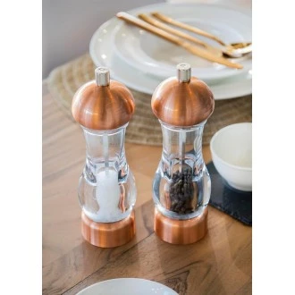 MasterClass Copper Effect Filled Capstan Pepper Mill, 14.5cm 
