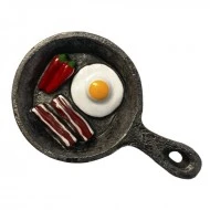 VZ Fridge Magnet, Egg and Bacon Miniature Skillet, 5 cm VZ Fridge Magnet, Egg and Bacon Miniature Skillet, 5 cm