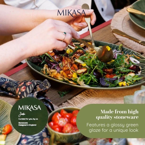 Mikasa Jardin Oval Serving Platter, Green Stoneware Oval Serving Platter for Food, 36cm, Large Serve Platter - Gift Boxed, MKJDSRVPLATOV Shop quality Mikasa Jardin Oval Serving Platter, Green Stoneware Oval Serving Platter for Food, 36cm, Large Serve Platter - Gift Boxed in Kenya from vituzote.com Shop in-store or online and get countrywide delivery!