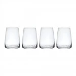 MIKASA Palermo Crystal Stemless Wine Glasses Set of 4, 350ml, 