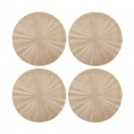 Mikasa 4-Piece Round PU Gold Placemat Set, 38cm
