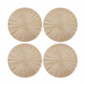 Mikasa 4-Piece Round PU Gold Placemat Set, 38cm