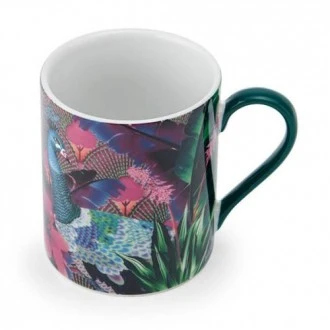 Mikasa x Sarah Arnett Porcelain Mug with Peacock Print, 350ml