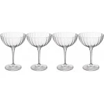 Mikasa Treviso 4-Piece  Rippled Crystal Coupe Glass Set, 300ml